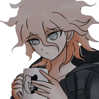 ☕️ Nagito Komaeda Danganronpa anime, danganronpa, nagito komaeda, monokuma, video game telegram sticker