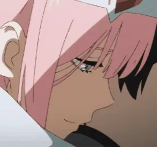 😏 Zero Two Darling in the Franxx anime, cartoon, character, zero two, darling in the franxx, pink hair telegram sticker