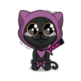 🥺 猫, 忍者, かわいい, 漫画, 動物, ステッカー whatsapp sticker