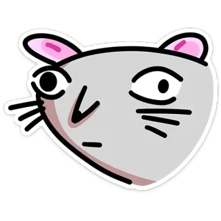 😐 만화, 동물, 쥐, 귀여운, 웃긴, 기발한, 스티커 telegram sticker