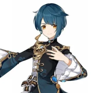 📎 Xingqiu Genshin Impact Anime, Videogioco, Genshin Impact, Xingqiu, Personaggio, capelli blu whatsapp sticker