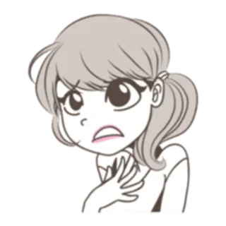 😨 Kartun, Ilustrasi, Emosi, Khawatir, Sedih, Cemas telegram sticker