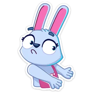 🐰 coniglio, carino, cartone animato, animale, adesivo whatsapp sticker