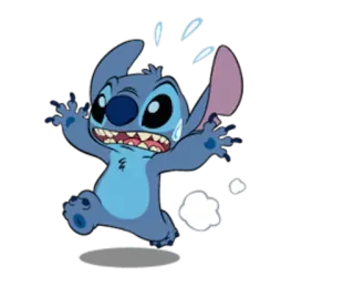 😲 Stitch Стич, Мультфильм, Дисней, Персонаж, Инопланетянин, Испуганный, Пот, Синий telegram sticker
