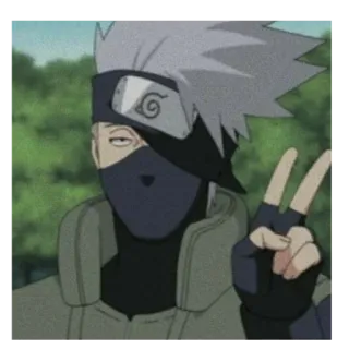 ✌ Kakashi Naruto anime, kakashi, naruto, peace sign, ninja telegram sticker