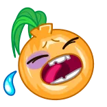 😭 onion, emoji, cartoon, food, vegetable, bruised telegram sticker