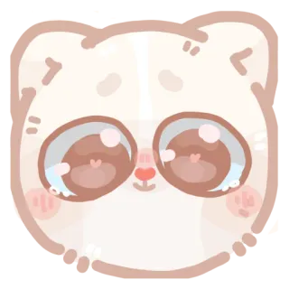 ☺️ милый, мультяшный, животное, глаза, каваий, наклейка whatsapp sticker