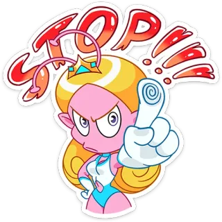 🛑 STOP!!! dibujos animados, princesa, stop, alien, gesto telegram sticker