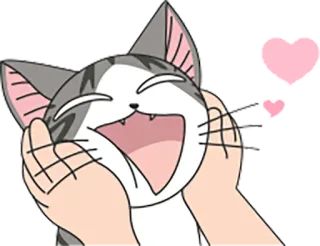 😘 고양이, 애니메이션, 행복, 하트, 귀여운 telegram sticker