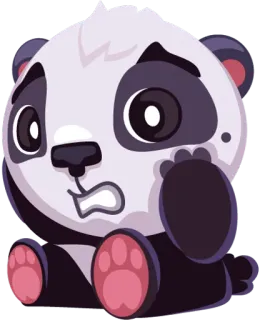 🙉 панда, милый, грустный, каваий, наклейка, мультфильм, животное telegram sticker