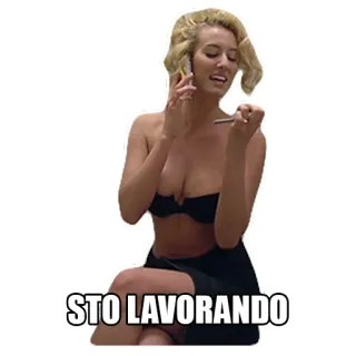 💅 STO LAVORANDO женщина, телефон, сигарета, работа, итальянский whatsapp sticker