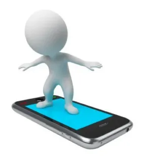📱 stickman, smartphone, surfing, technology, mobile telegram sticker