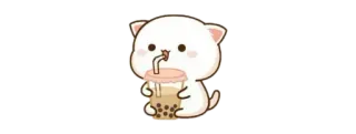🫖 adesivo, carino, gatto, bubble tea, kawaii telegram sticker