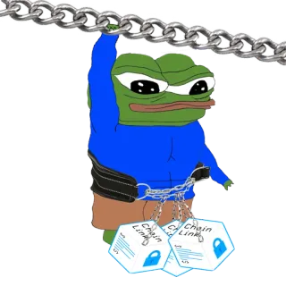 😌 Pepe Chain Link Meme, Ếch, Cử tạ, Dây chuyền, Tiền điện tử telegram sticker