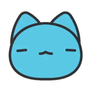 🐮 猫, 青, 漫画, かわいい, 動物, 可愛い telegram sticker