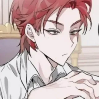 🥢 Anime, Manga, Dibujos animados, Hombre, Pelo rojo telegram sticker