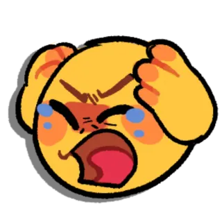 😥 Emoji, Enojado, Estresado, Llorando, Frustrado, Expresión telegram sticker
