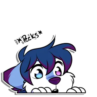 😳 *Peeks* animal, cartoon, peeking, cute telegram sticker