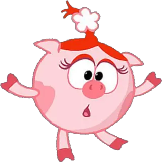 😯 Dibujos animados, Rosa, Cerdo, Lindo, Animado, Personaje whatsapp sticker