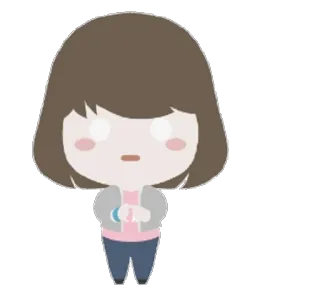 😦 Мультфильм, Женщина, Иллюстрация, Персонаж, Наклейка telegram sticker