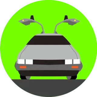 🤪 Back to the Future 德劳瑞恩, 回到未来, 汽车, 电影, 时间旅行 telegram sticker