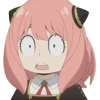 😧 Anya Forger Spy × Family Anime, Spy Family, Anya Forger, imut, terkejut, reaksi, kartun whatsapp sticker