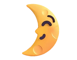 🌛 Mond, Halbmond, schlafend, Gesicht, Emoji, Nacht, Himmel telegram sticker