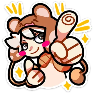🫵 sticker, cartoon, anthropomorphic, character, thumbs up, positive telegram sticker