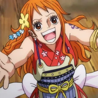 😄 Nami One Piece 动漫, 漫画, 海盗, 航海士, 海贼王 telegram sticker