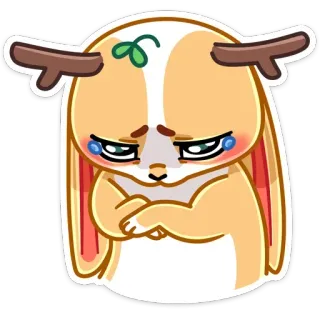 😫 Hase, traurig, süß, weinend, kawaii, Tier, Cartoon telegram sticker