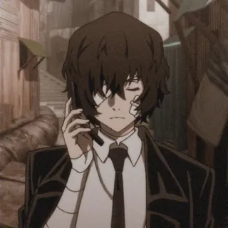 📺 Osamu Dazai Bungo Stray Dogs Anime, Personnage, Bungo Stray Dogs, Osamu Dazai, Manga, Bandages, Détective, Téléphone telegram sticker