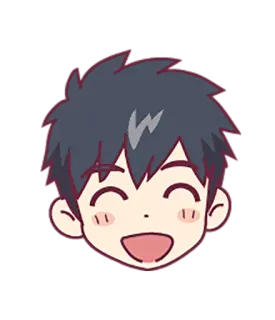 😄 Anime, Cartoon, Glimlach, Blij, Kind, Schattig telegram sticker