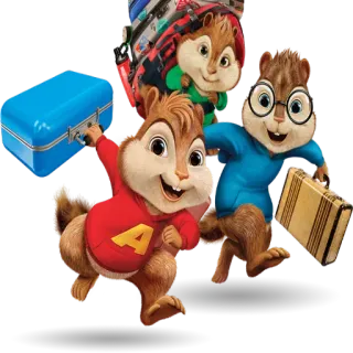 👜 Alvin and the Chipmunks tamias, dessin animé, Alvin, Simon, Théodore, école, sac à dos telegram sticker