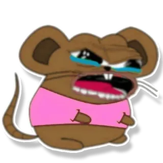 😭 Maus, weinen, traurig, Cartoon, Tier, Sticker telegram sticker