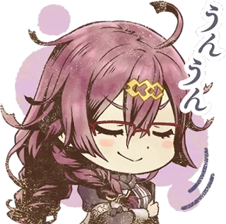 😌 うんうん anime, manga, cartoon, cute, chibi telegram sticker