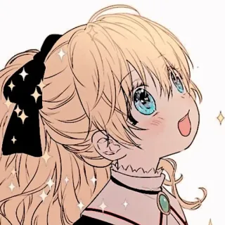🍼 女孩, 金发, 动漫, 可爱, 闪耀 whatsapp sticker