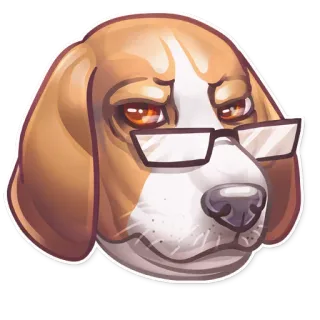 😠 cane, occhiali, sticker, beagle, animale telegram sticker