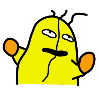 😕 Dessin animé, Personnage, Jaune, Drôle, Blob, Illustration whatsapp sticker