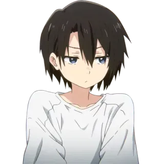 😒 Anime, Personagem, Menino, Bonito, Mangá, Ilustração telegram sticker