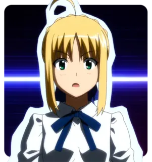 😦 Saber Fate/stay night アニメ, キャラクター, セイバー, Fate/stay night, 金髪, 騎士 telegram sticker