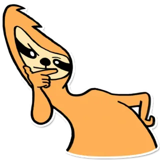 🤔 ленивец, думает, мультфильм, животное, милый, смешной whatsapp sticker