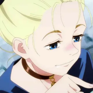 🧹 アニメ, キャラクター, 金髪, 女の子, ポートレート telegram sticker