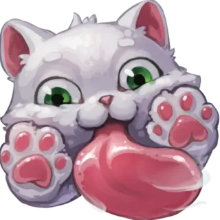 😛 cat, cute, animal, tongue, sticker, funny, cartoon telegram sticker