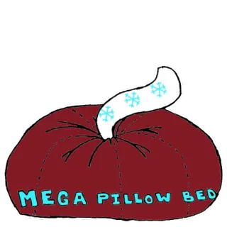😖 MEGA PILLOW BED pillow, bed, mega, furniture, comfort, cozy telegram sticker
