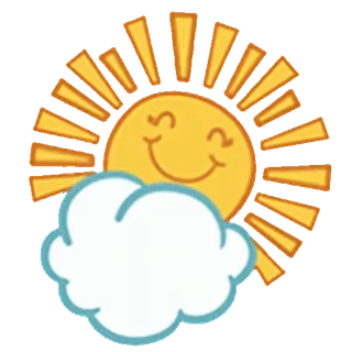 😊 太陽, 雲, 天気, 漫画, 幸せ, かわいい whatsapp sticker