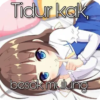 😴 Tidur Kak, besok mulung anime, girl, sleep, bed, tired telegram sticker