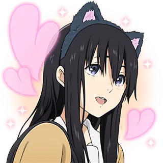 ❤️ Shouko Nishimiya A Silent Voice Anime, Mädchen, Katzenohren, Niedlich, Sticker telegram sticker
