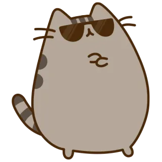 😎 Pusheen 猫, プシーン, サングラス, かっこいい, マンガ, ステッカー telegram sticker