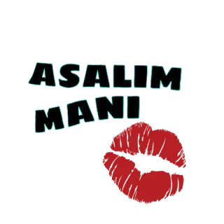💋 ASALIM MANI 嘴唇, 亲吻, 他加禄语, 文本 telegram sticker