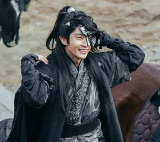 😂 historical, asian, man, mask, horse, actor telegram sticker